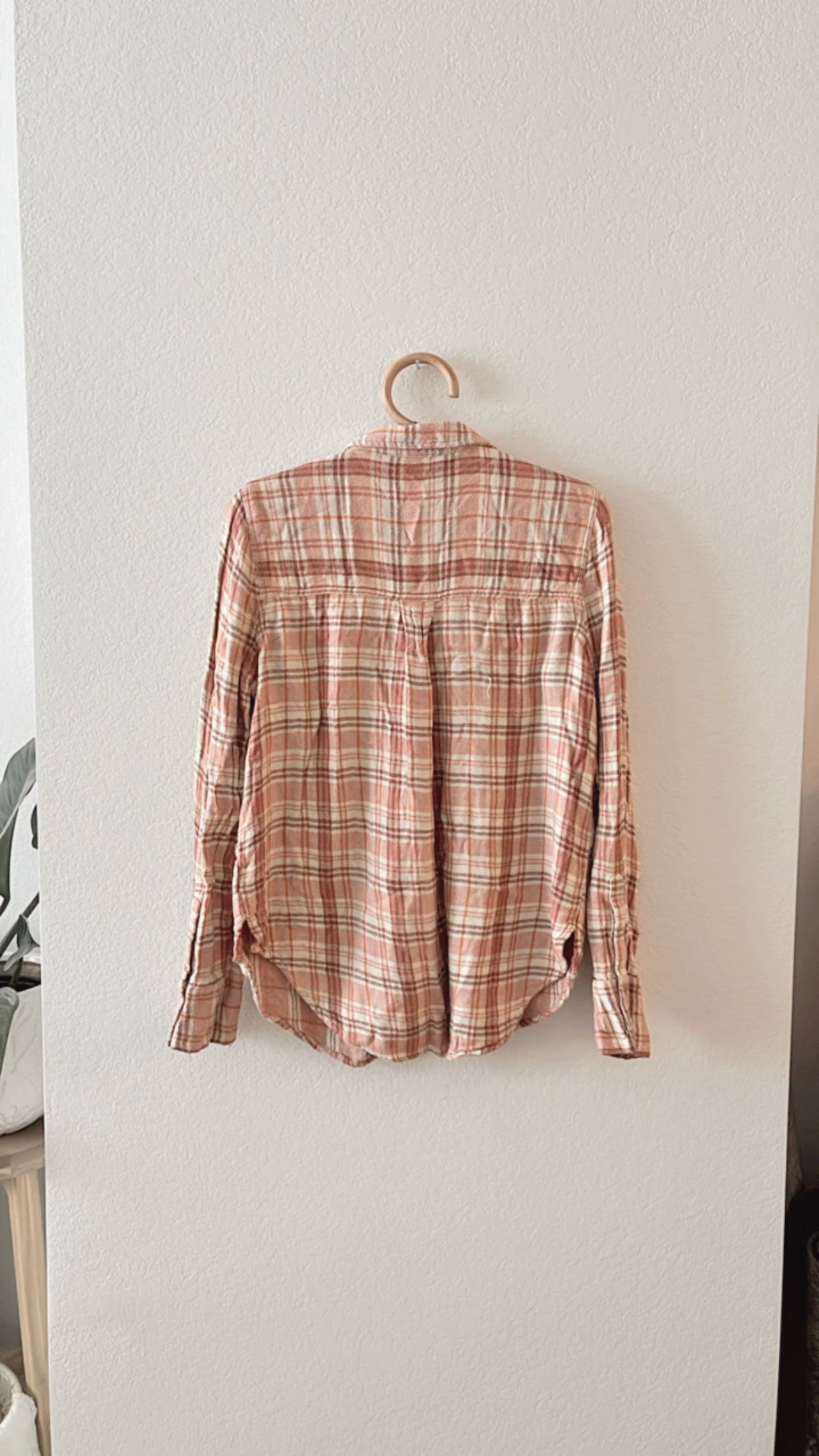 GC Free People Joplin Plaid Button Down Shirt (LARGE)