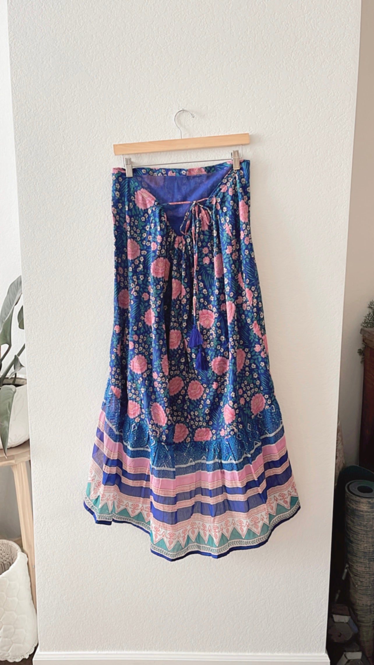 NWT Blue Boheme Tie Back Skirt (ONE SIZE)