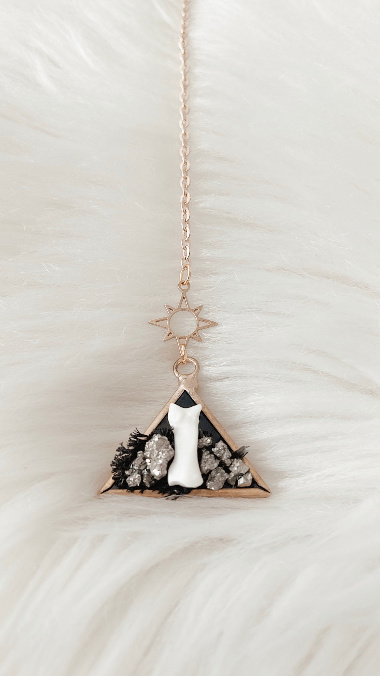 Enid Coyote Toe Bone Stained Glass Hanging