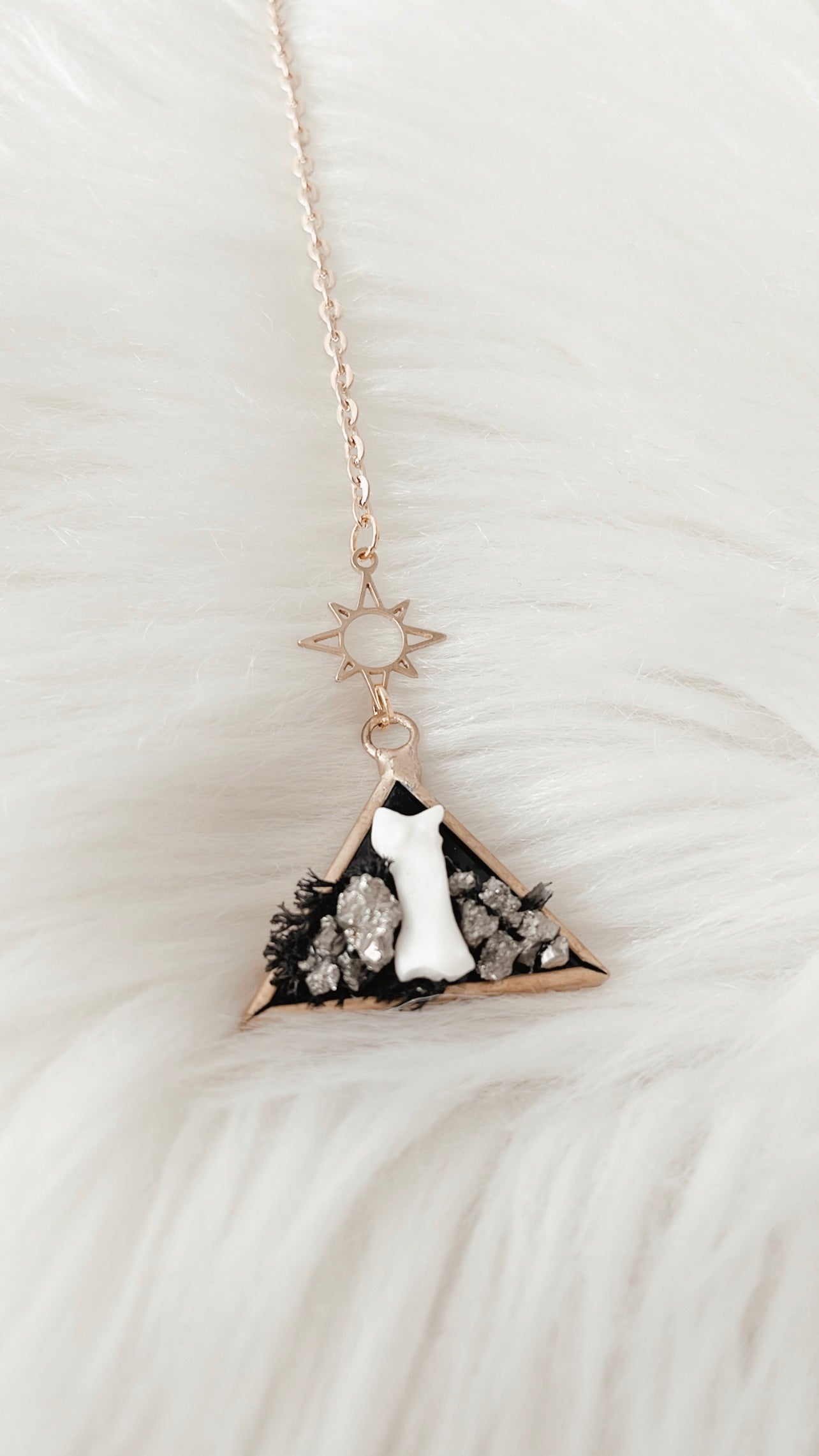 Enid Coyote Toe Bone Stained Glass Hanging
