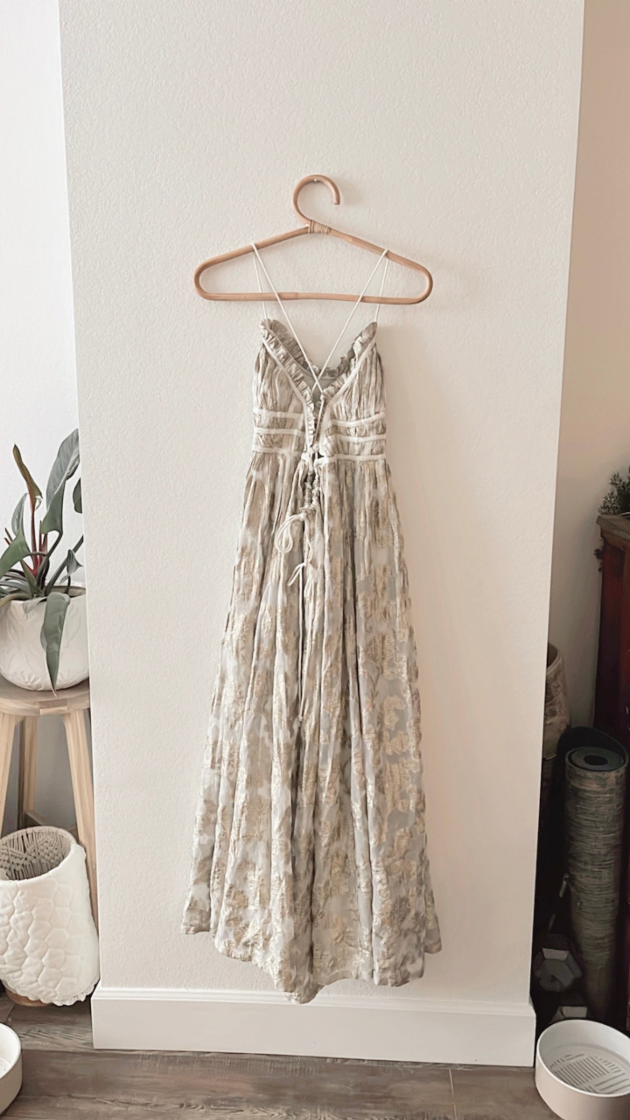 NWOT Free People Charlie Bustier Slip Maxi (LARGE)