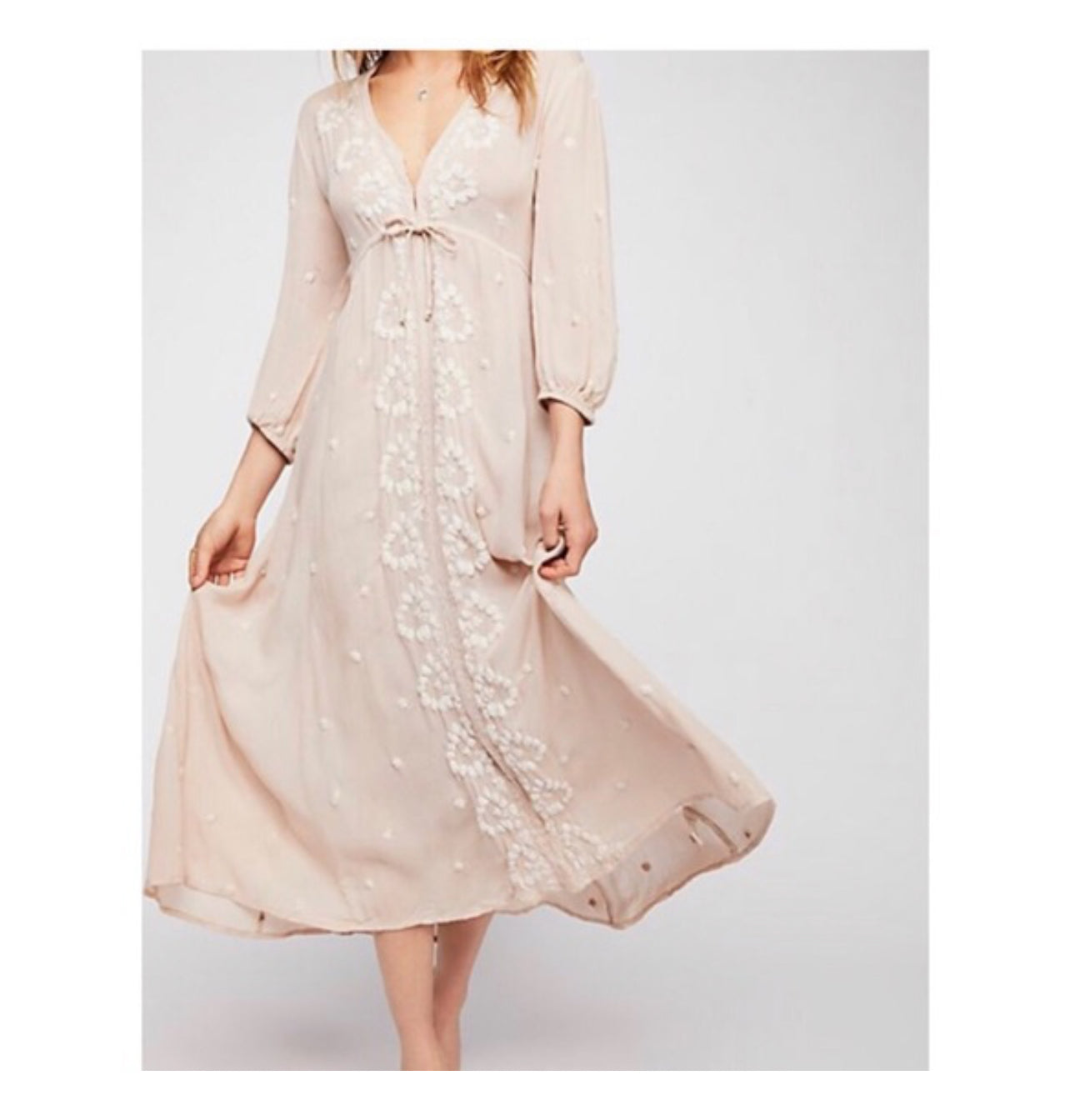 GC Free People Embroidered Fable Midi Dress (MEDIUM) spellandsage GC Free People Embroidered Fable Midi Dress (MEDIUM) spellandsage