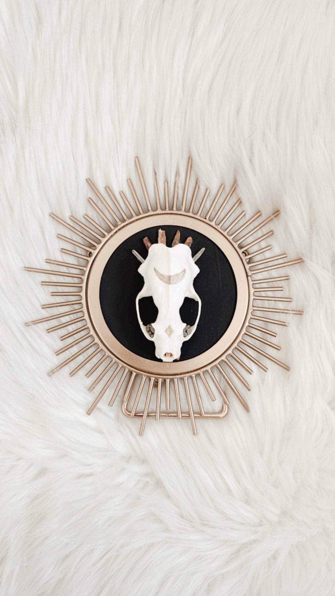 Joelle Mink Sunburst Brass Frame