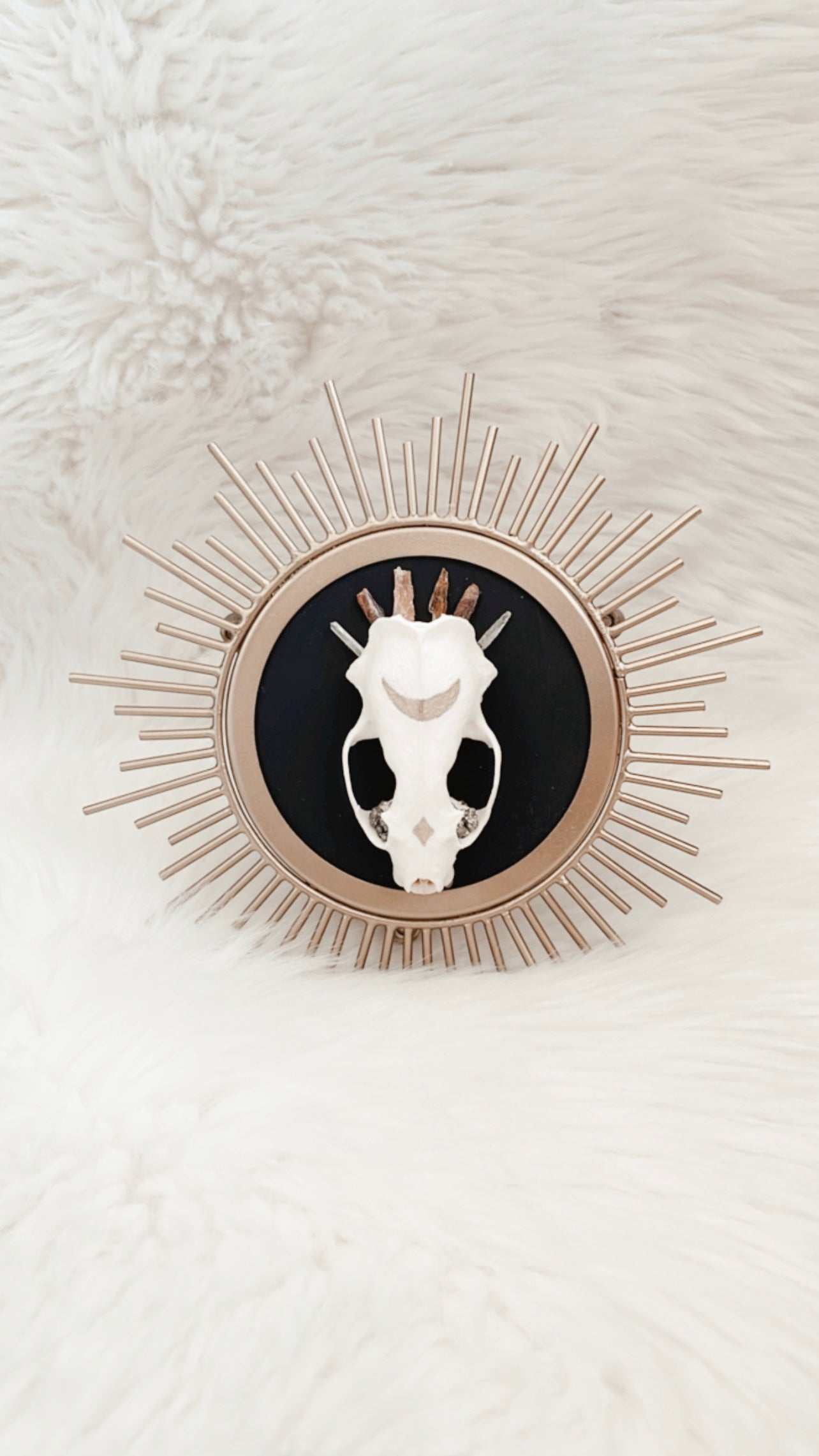 Joelle Mink Sunburst Brass Frame