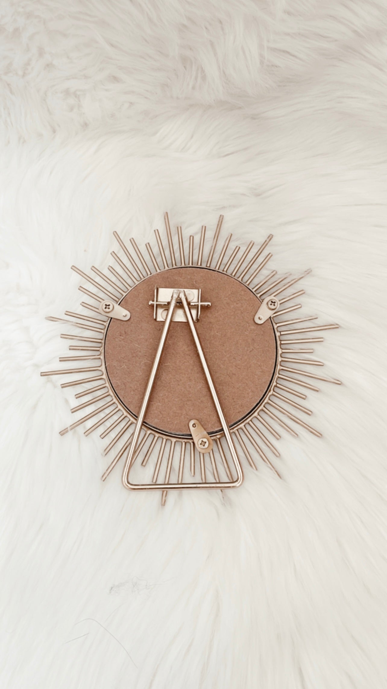 Joelle Mink Sunburst Brass Frame