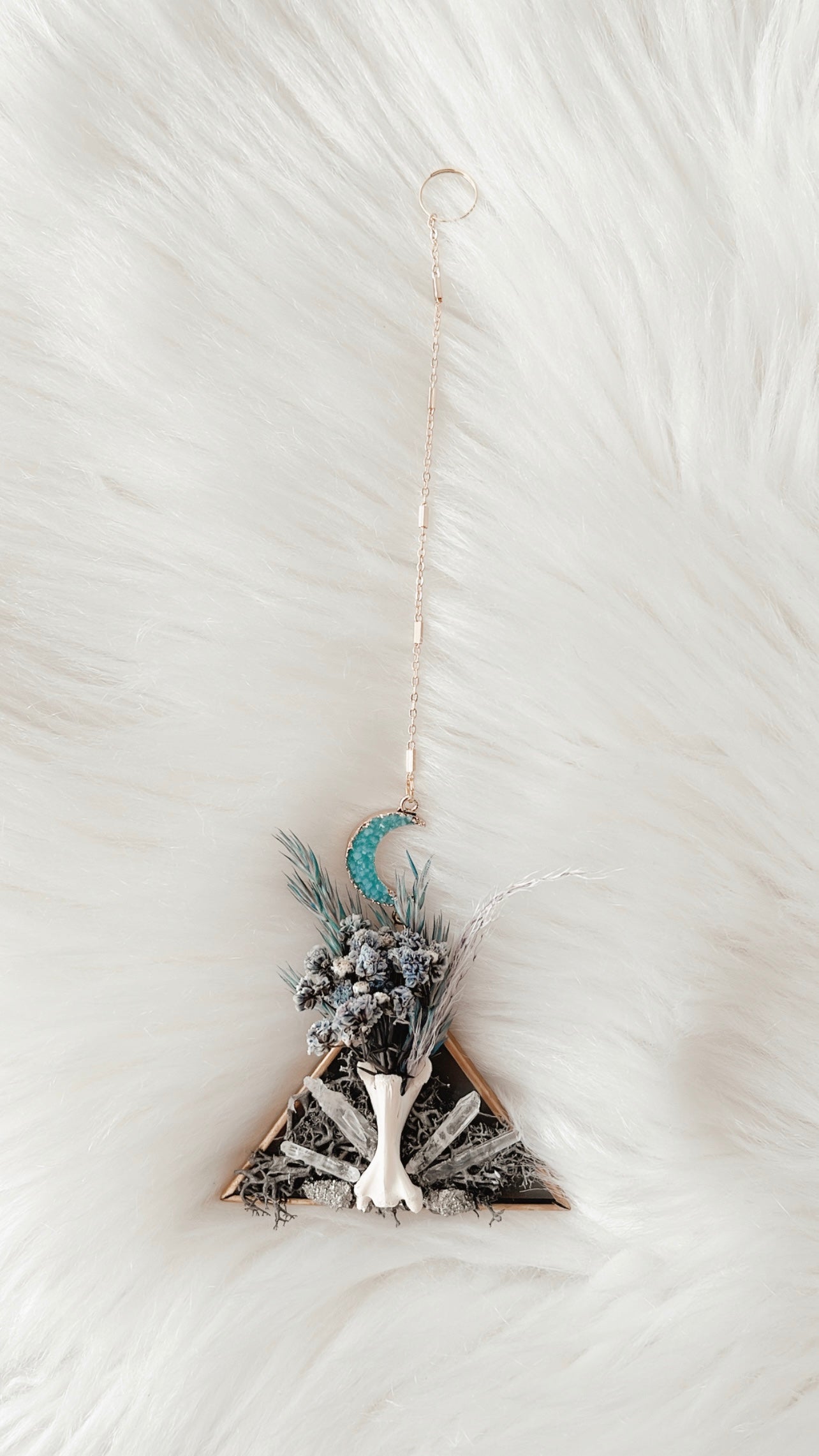 Juniper Fox Vertebrae Stained Glass Hanging