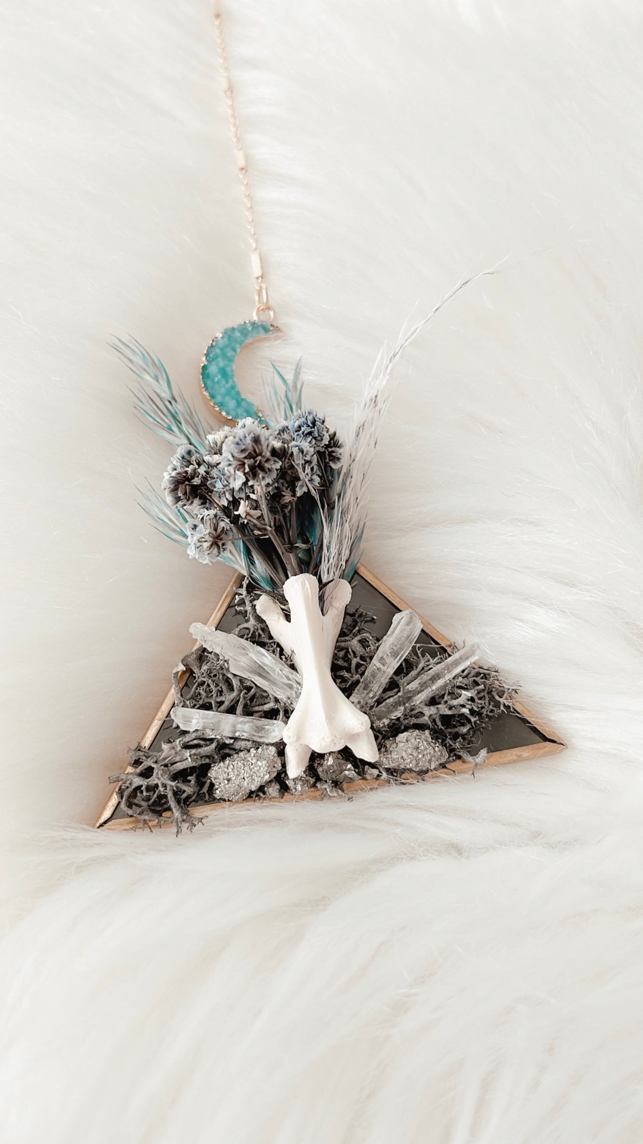 Juniper Fox Vertebrae Stained Glass Hanging