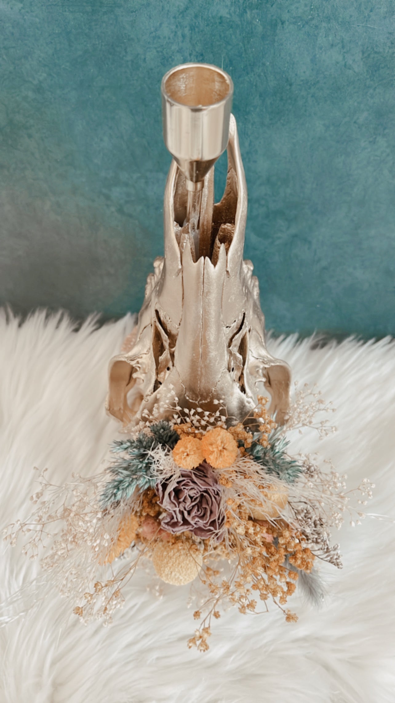Kellani Deer Skull Candlestick Holder