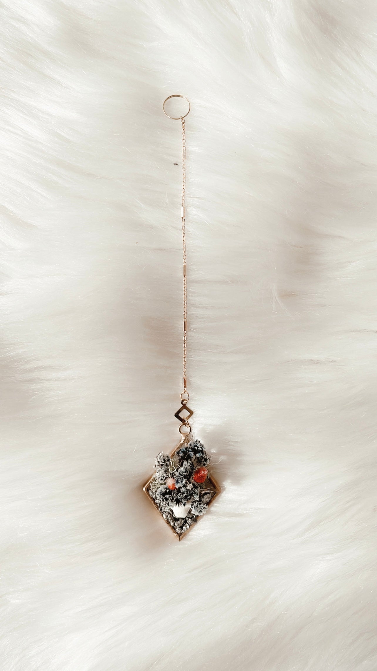 Lilac Fox Vertebrae Stained Glass Hanging