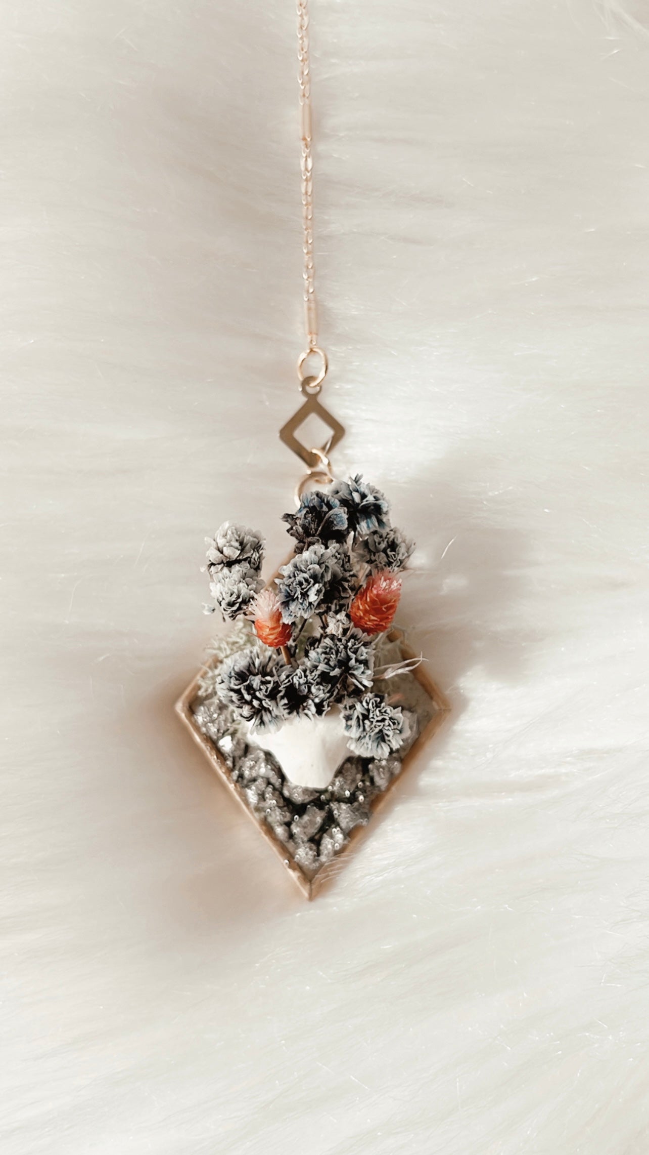Lilac Fox Vertebrae Stained Glass Hanging