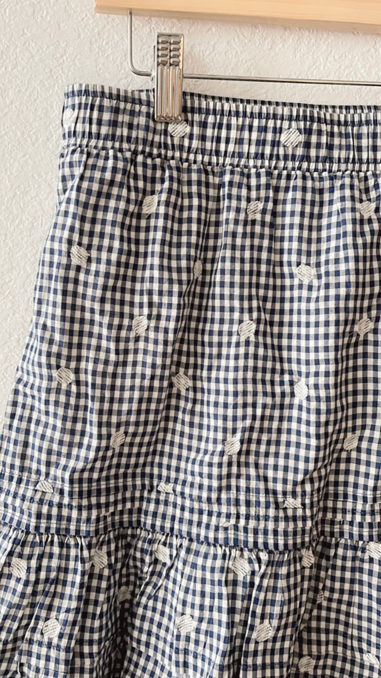 EUC Madewell Gingham Polka Dot Skirt (MEDIUM)