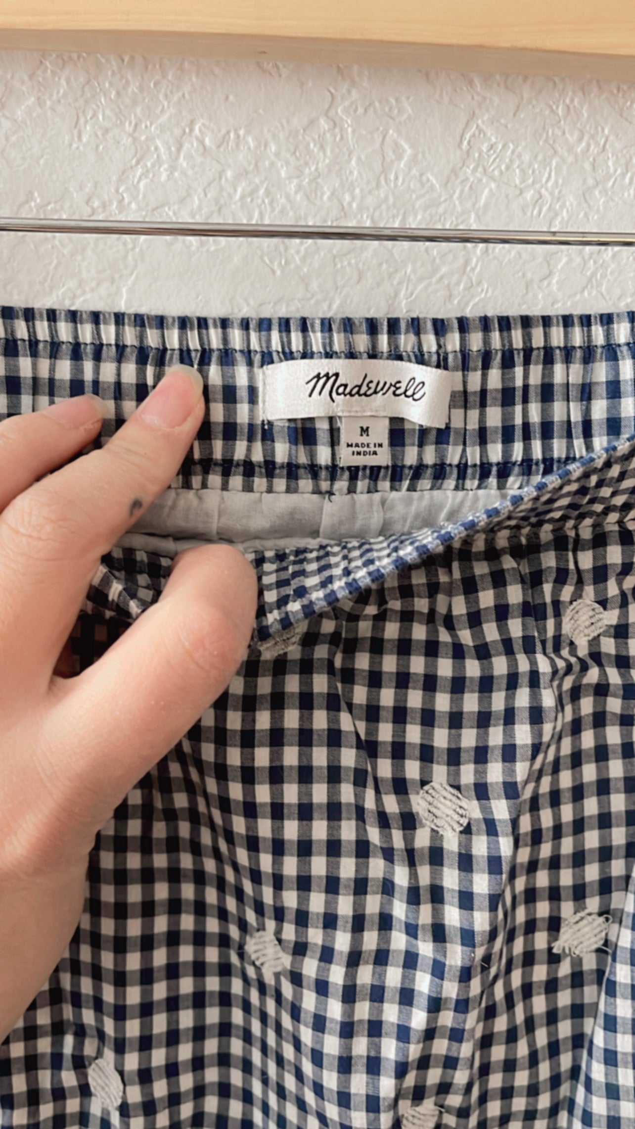 EUC Madewell Gingham Polka Dot Skirt (MEDIUM)