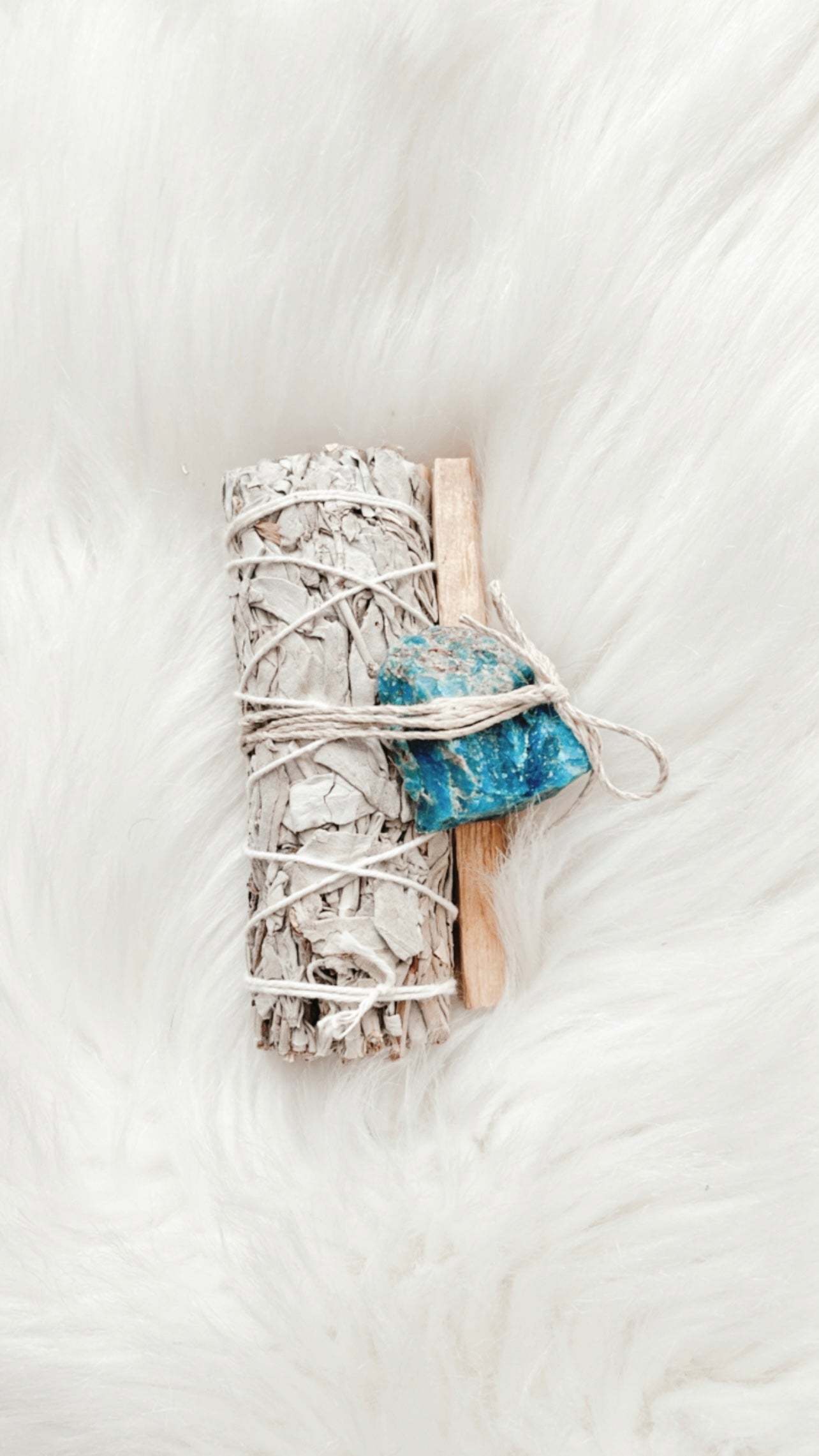 White Sage with Blue Apatite