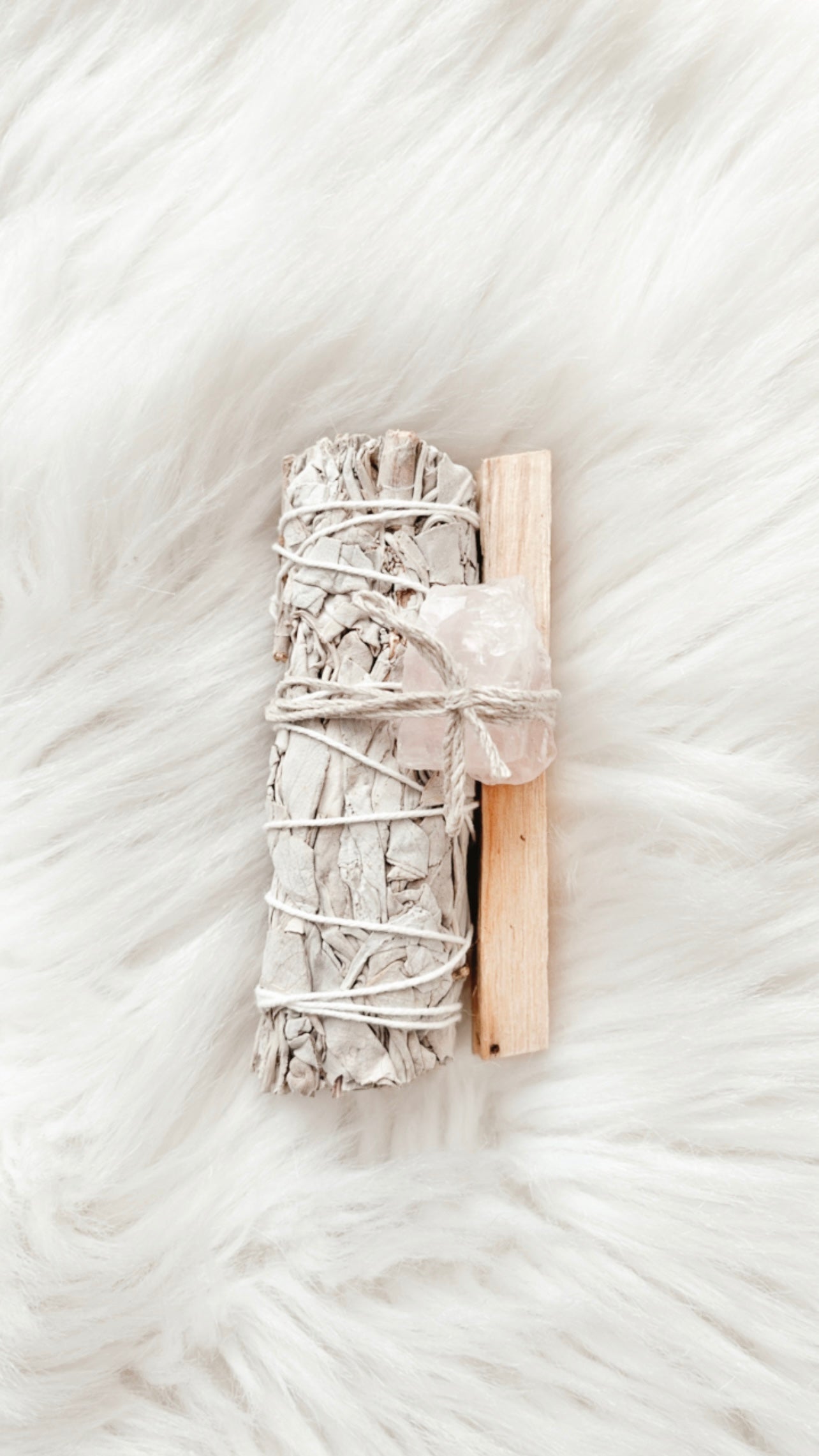 White Sage with Rose Quartz