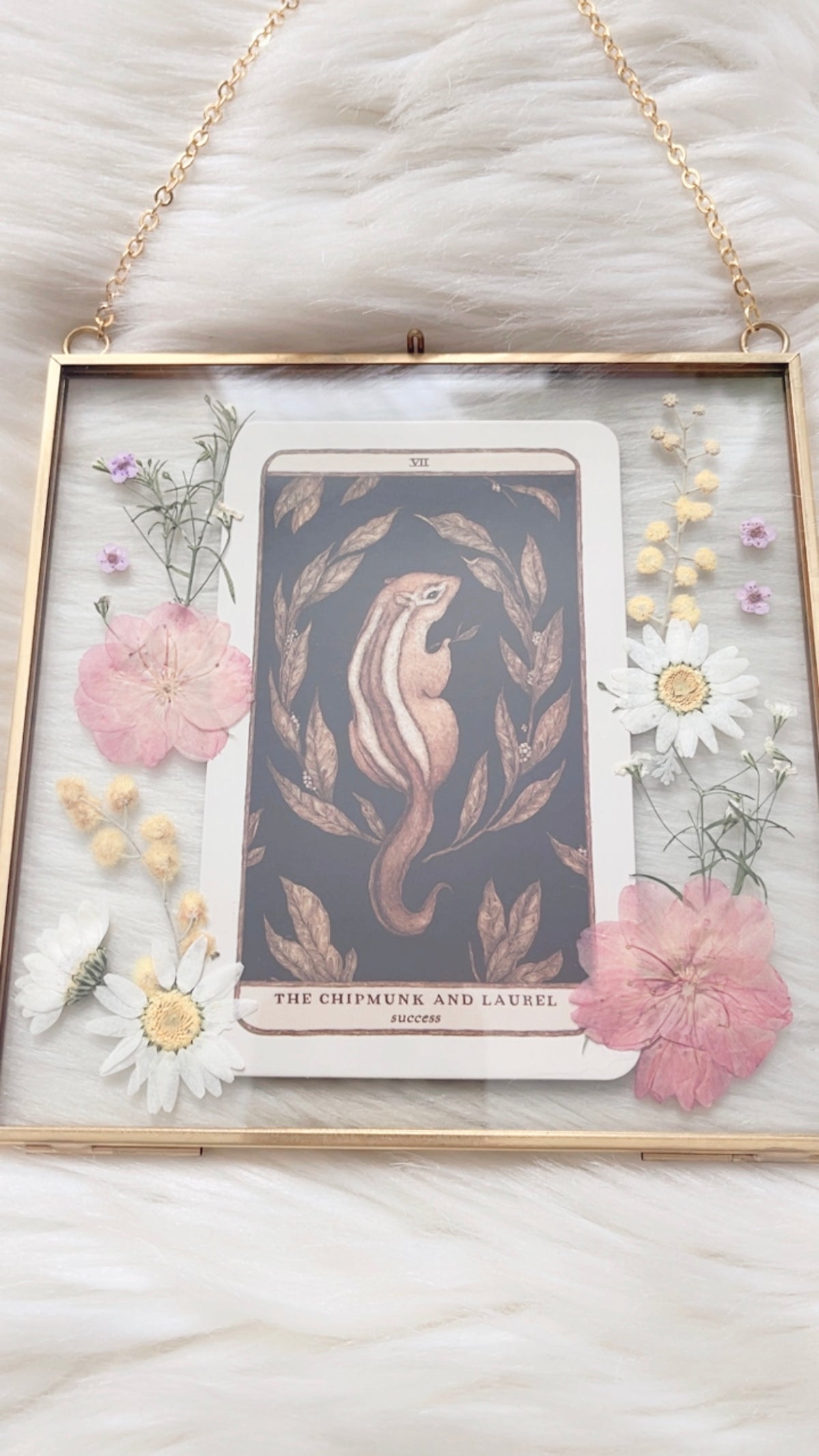 The Chipmunk and Laurel Oracle Floral Frame