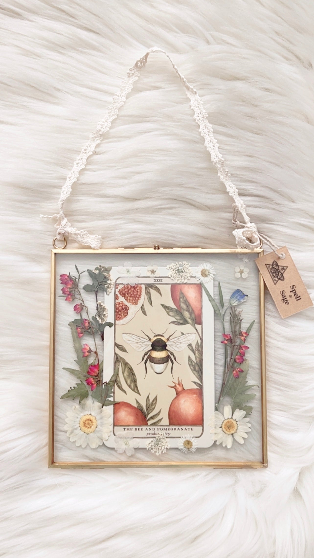 The Bee and Pomegranate Oracle Floral Frame