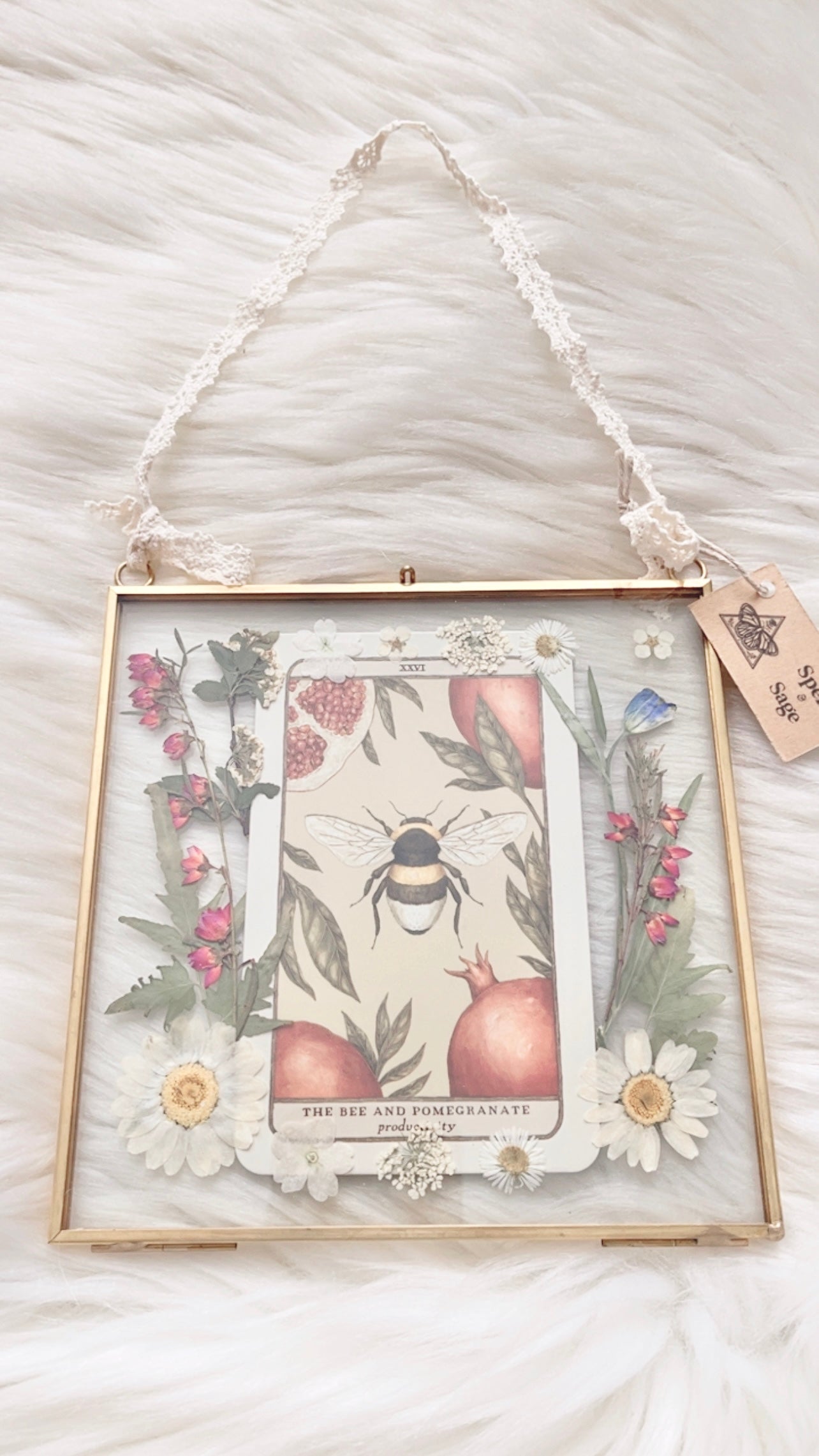 The Bee and Pomegranate Oracle Floral Frame