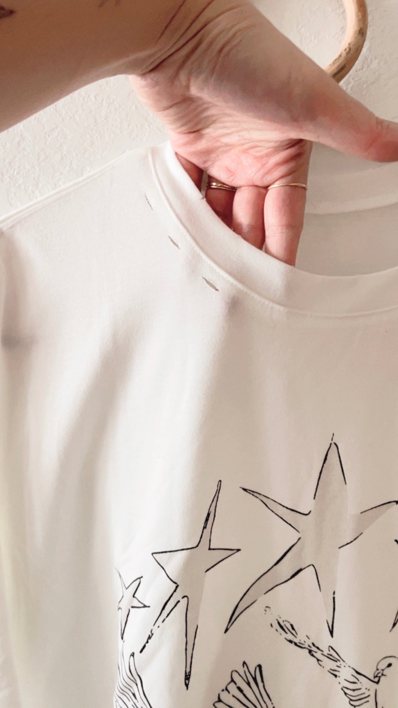 NWOT Bird Star Print Tee (LARGE)