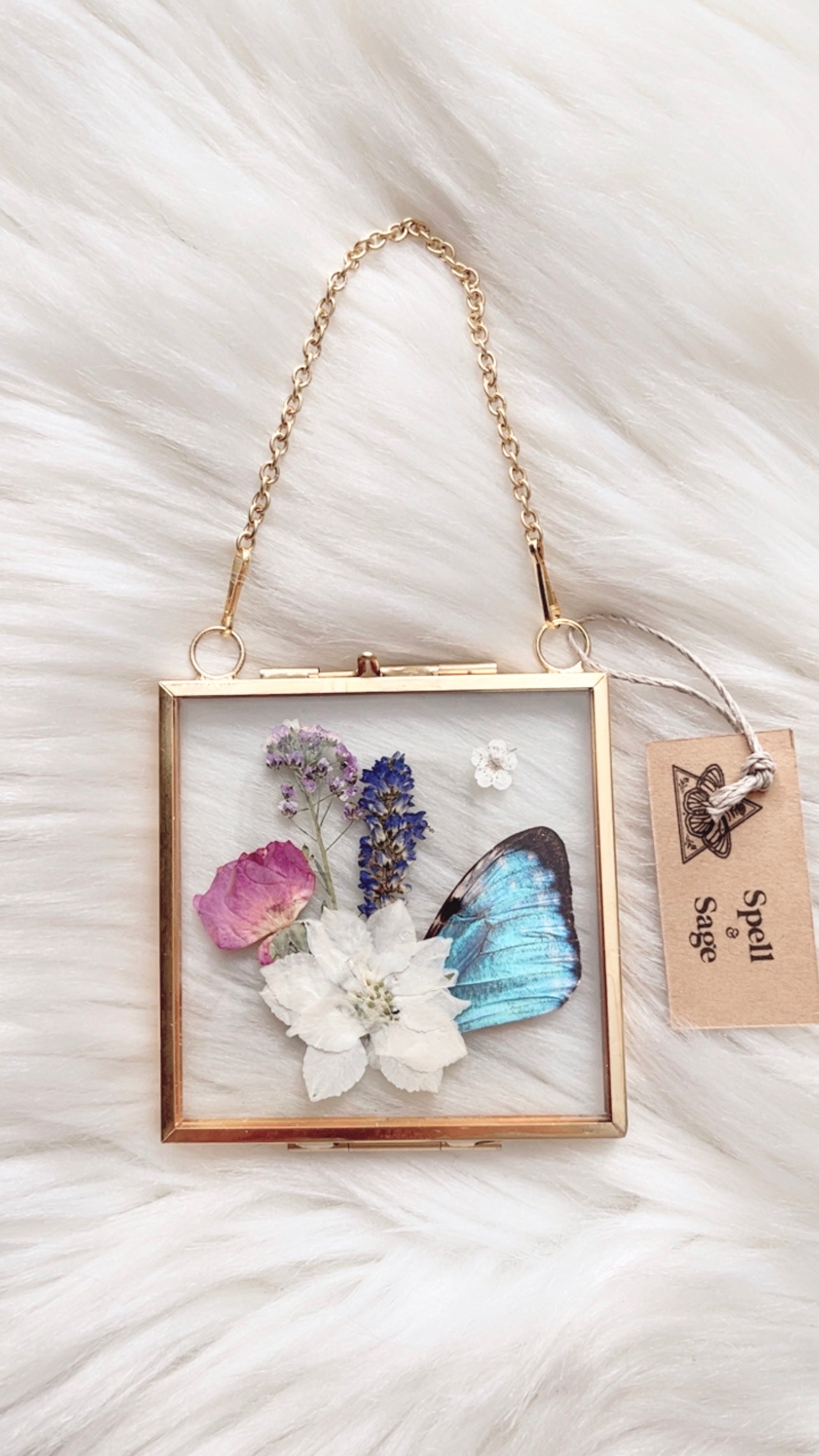 Bobette Butterfly Floral Frame <3x3in>