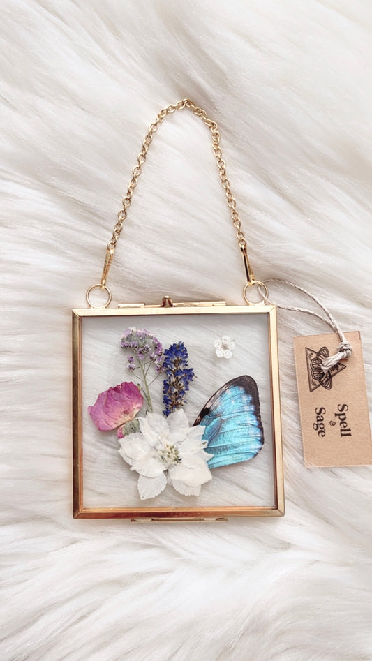 Bobette Butterfly Floral Frame <3x3in>