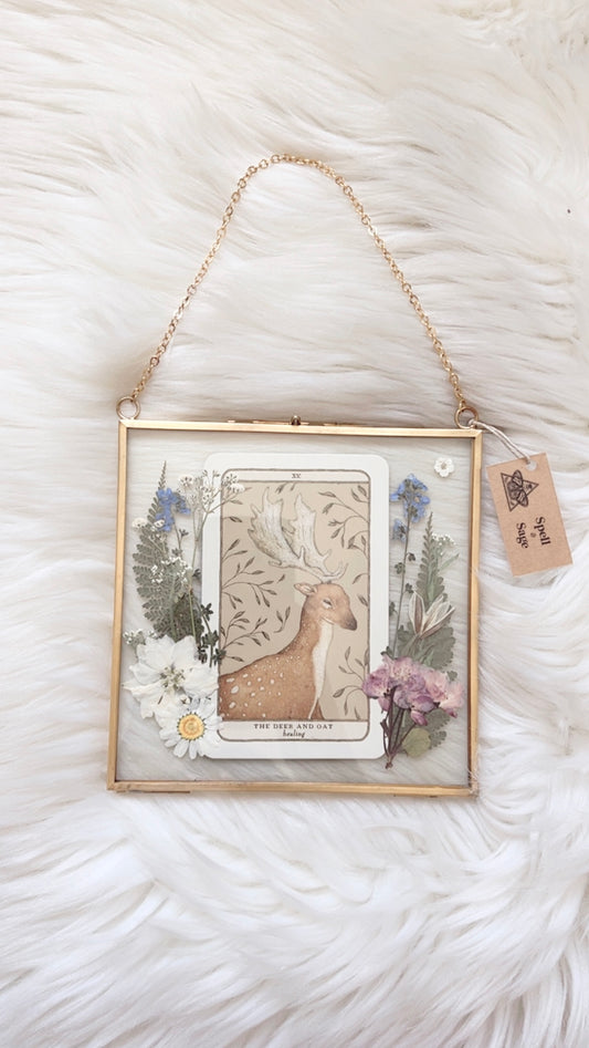 The Deer and Oat Oracle Floral Frame