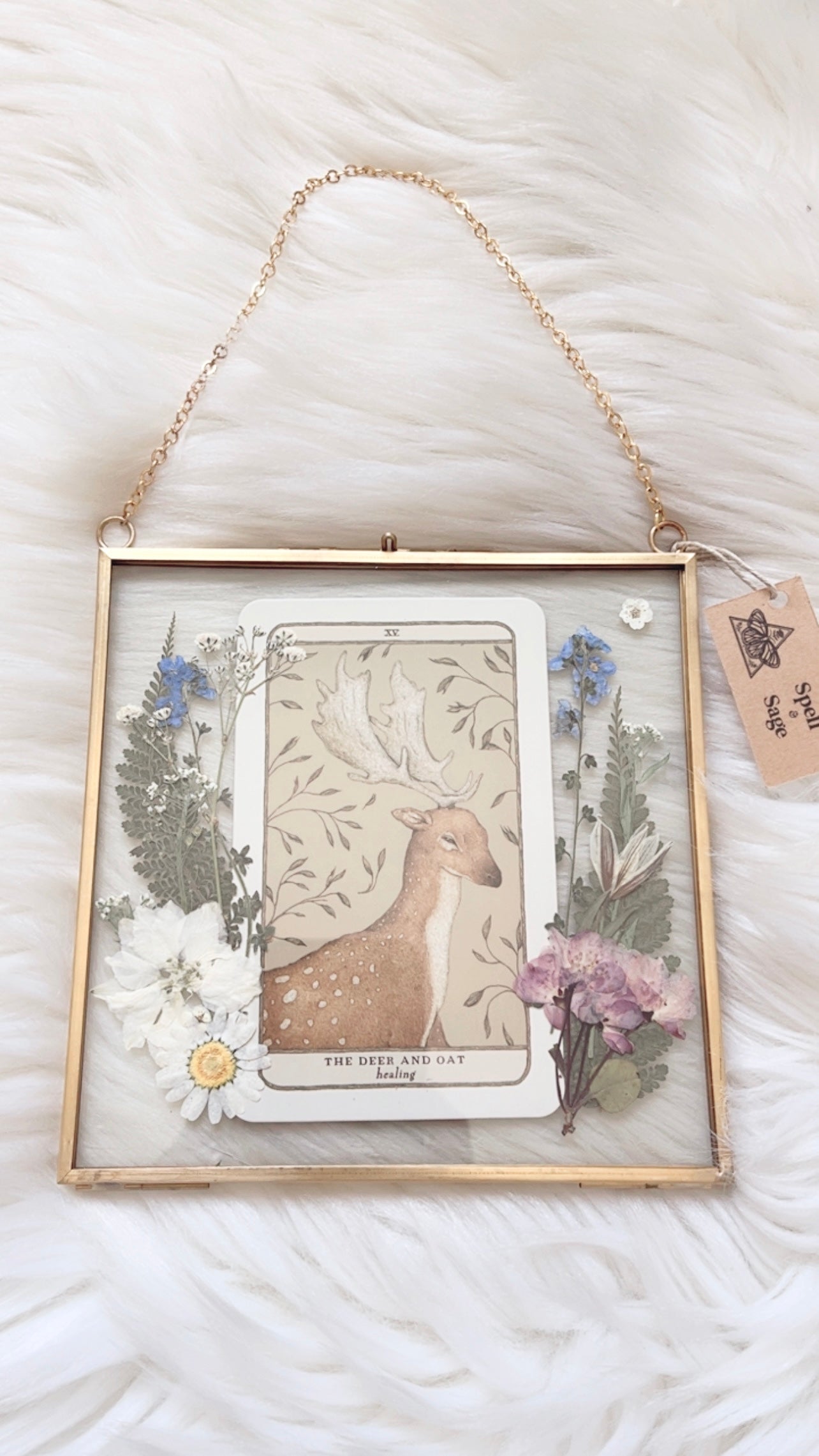 The Deer and Oat Oracle Floral Frame