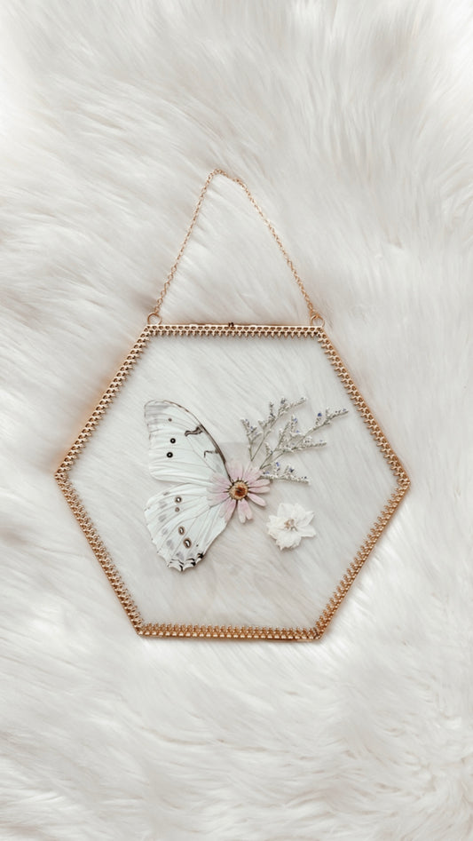 Delilah White Morpho Floral Frame