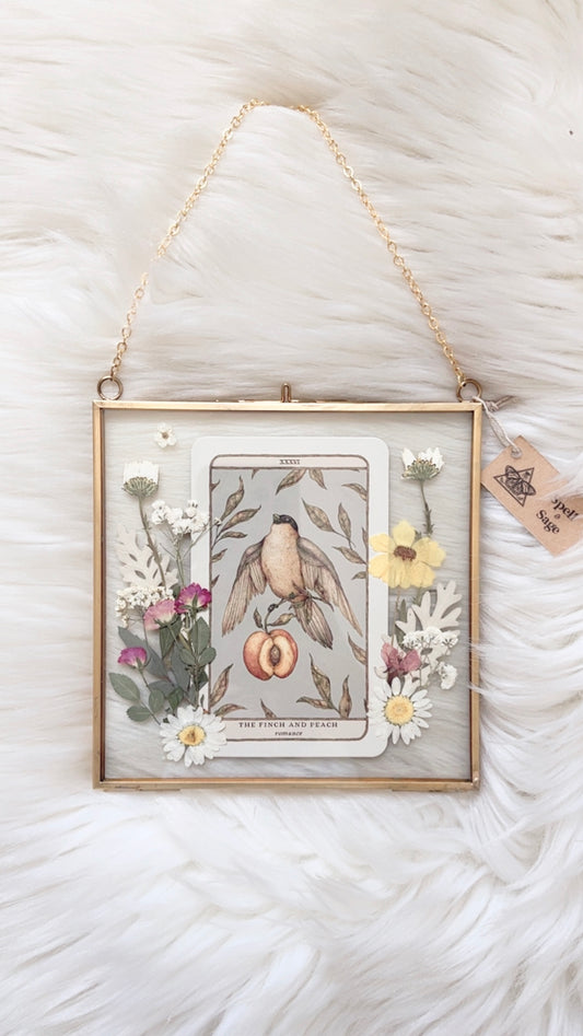 The Finch and Peach Oracle Floral Frame