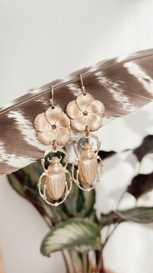 Flora Beetle Earrings