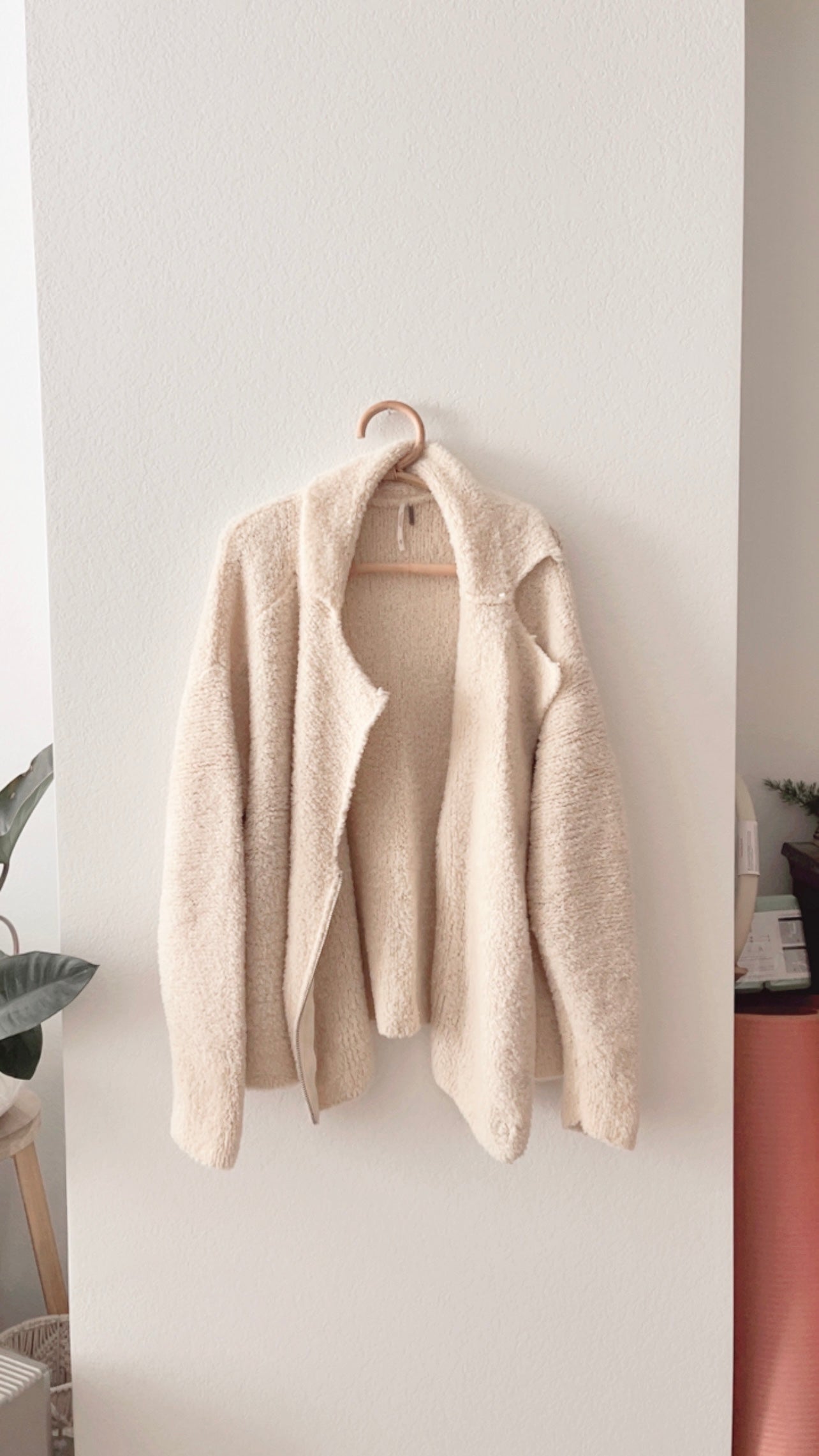 EUC Free People Fuzzy Moto Jacket (MEDIUM)