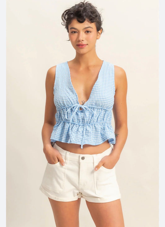 NWT Double Zero Gingham Tank (LARGE)