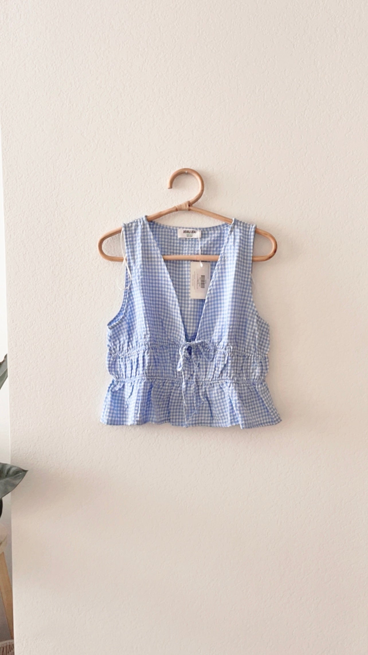 NWT Double Zero Gingham Tank (LARGE)