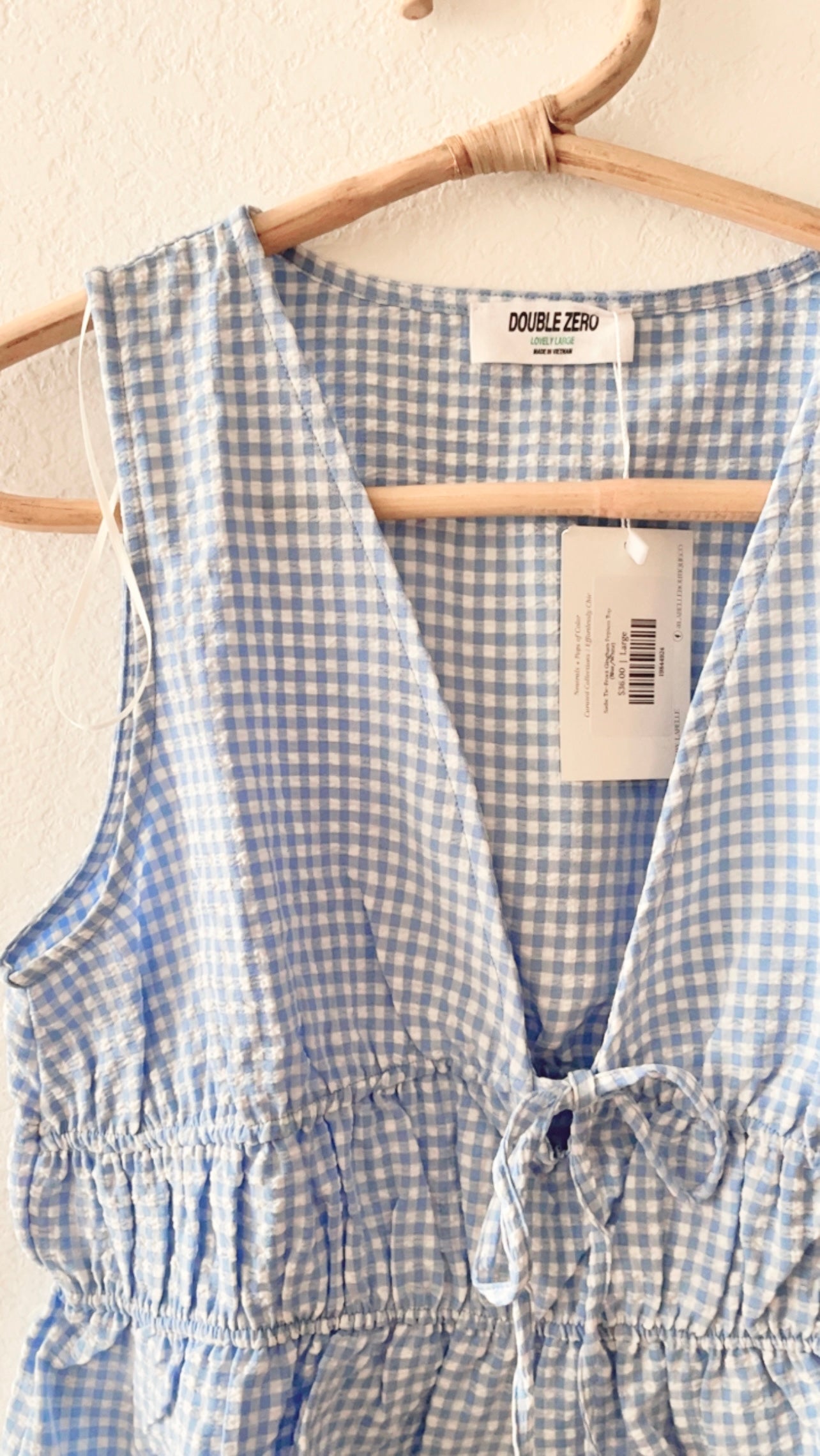 NWT Double Zero Gingham Tank (LARGE)