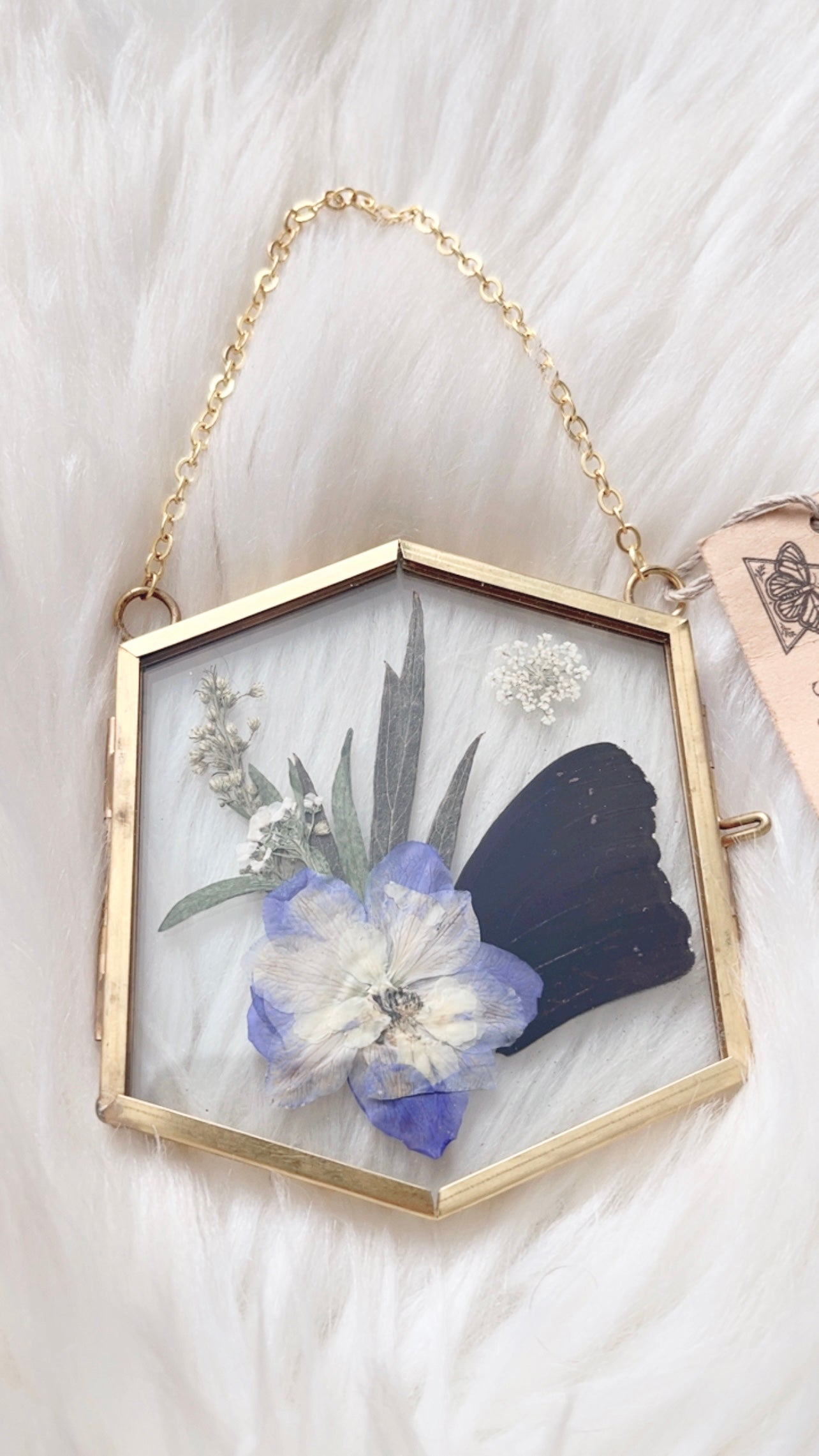 Lila Butterfly Floral Frame <3.25x3.75in>