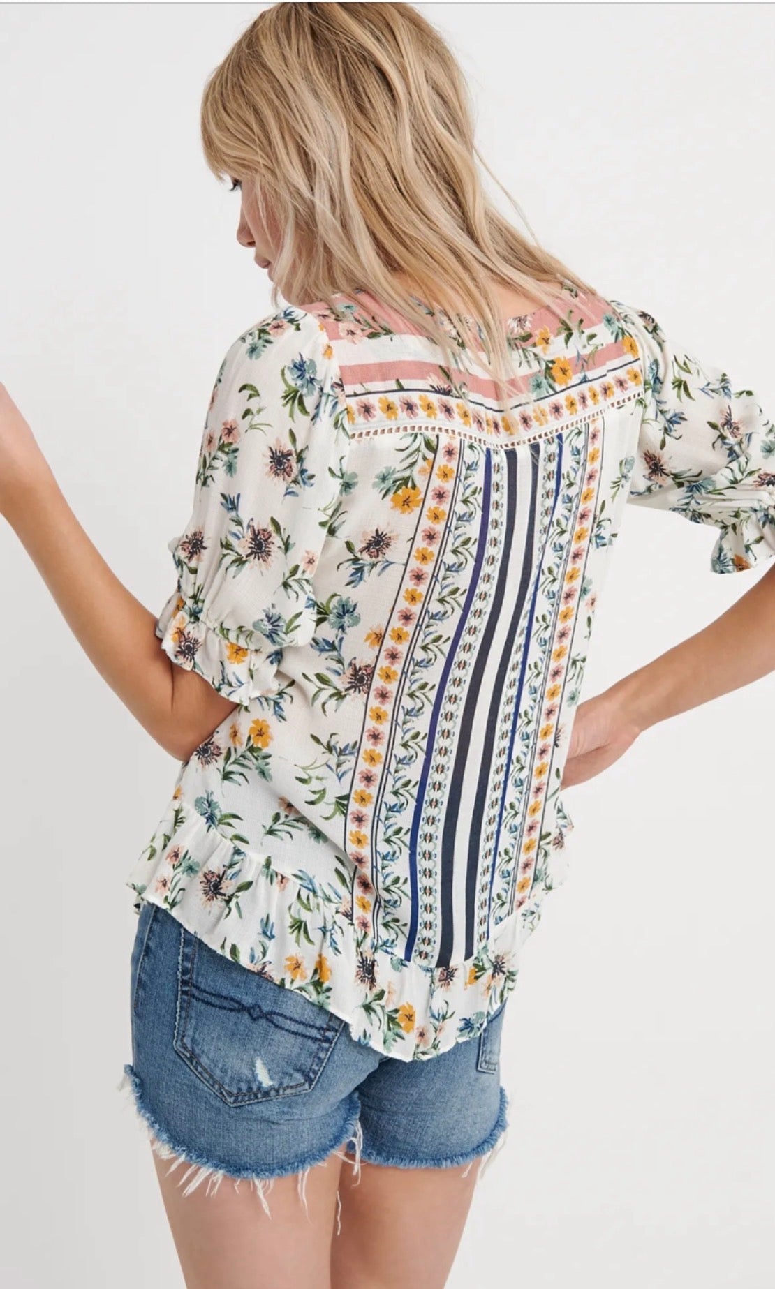 EUC Lucky Brand Printed Maya Top (MEDIUM)