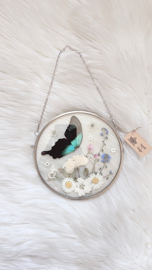 Madeline Butterfly Floral Frame <6.25in>