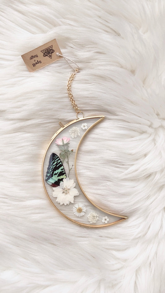 Mitzy Moth Moon Floral Frame