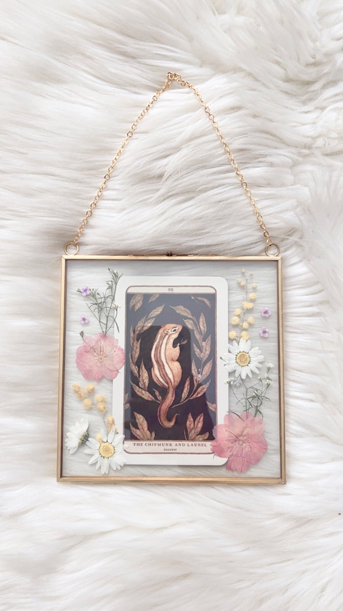 The Chipmunk and Laurel Oracle Floral Frame